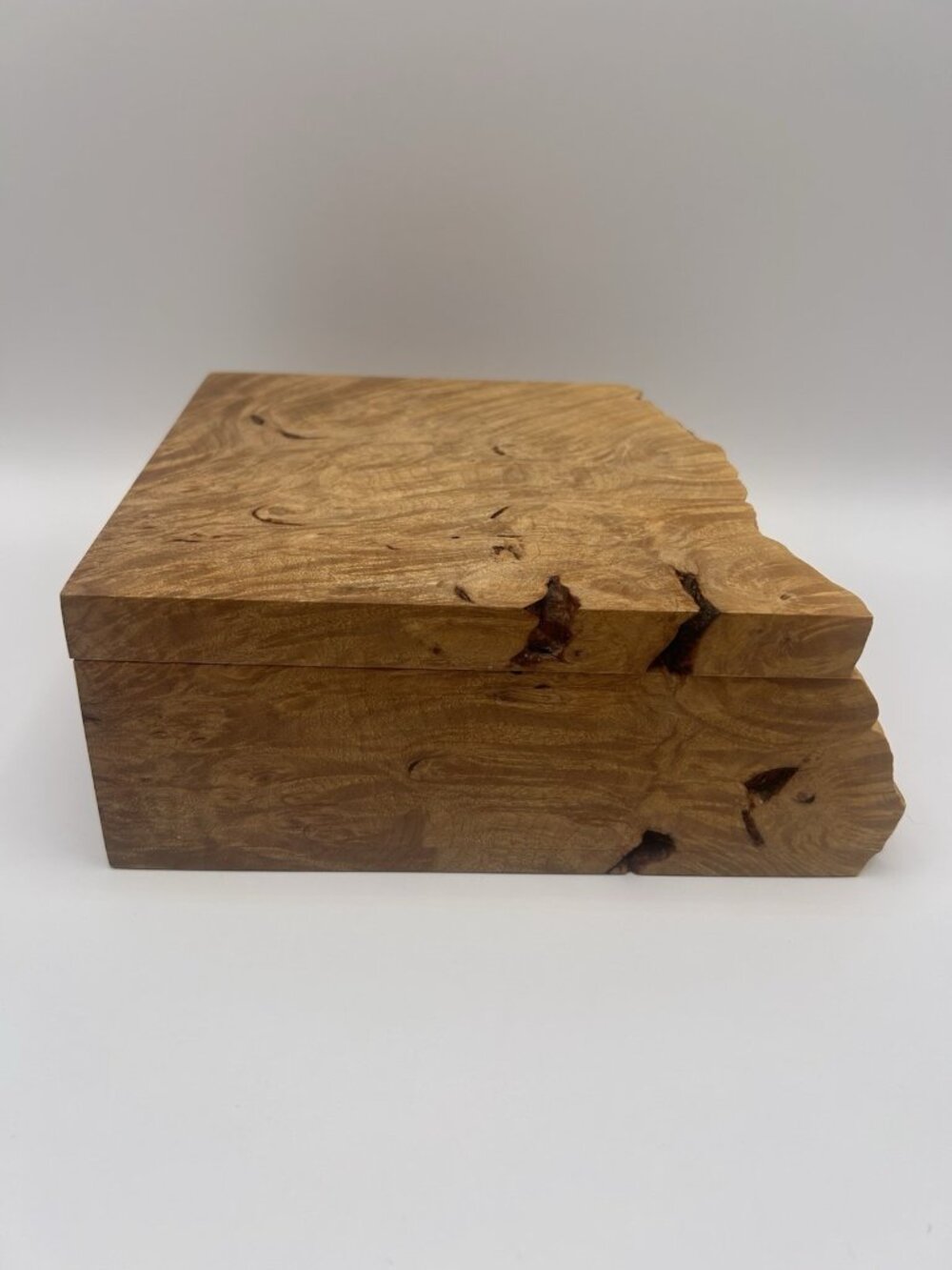 Michael Elkan Oregon Birdseye Maple Burl Box Handmade Wood Trinket Box Art Waxed - Picture 12 of 16